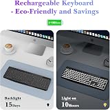 TECURS Wireless Keyboard White Backlit 2.4G UK Layout Full Size view 4
