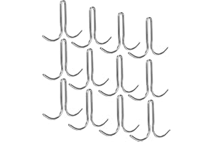 OCS Parts Double Prong Pot Hooks for Commercial Kitchens | 12-Pack | Stainless Steel Pot Rack Hooks for Pots, Pans, Ladles an