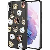 KOARWVC Phone Case for Galaxy S21 Plus Case, Samsung S21+ SM-G996U Case Cute cat Pattern Design Slim Protective Soft TPU Bumper Phone Cover for Samsung Galaxy S21 Plus Black Cat