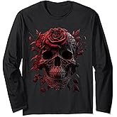 Floral Sugar Skull Long Sleeve T-Shirt
