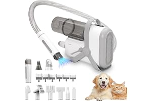 Arkyomi Dog Grooming Vacuum, Pet Grooming Kit with Clipper Nail Grinder, Pet Grooming Vacuum for Dogs Cats for Shedding Grooming 2L Dust Cup 10 Tools Home Cleaning
