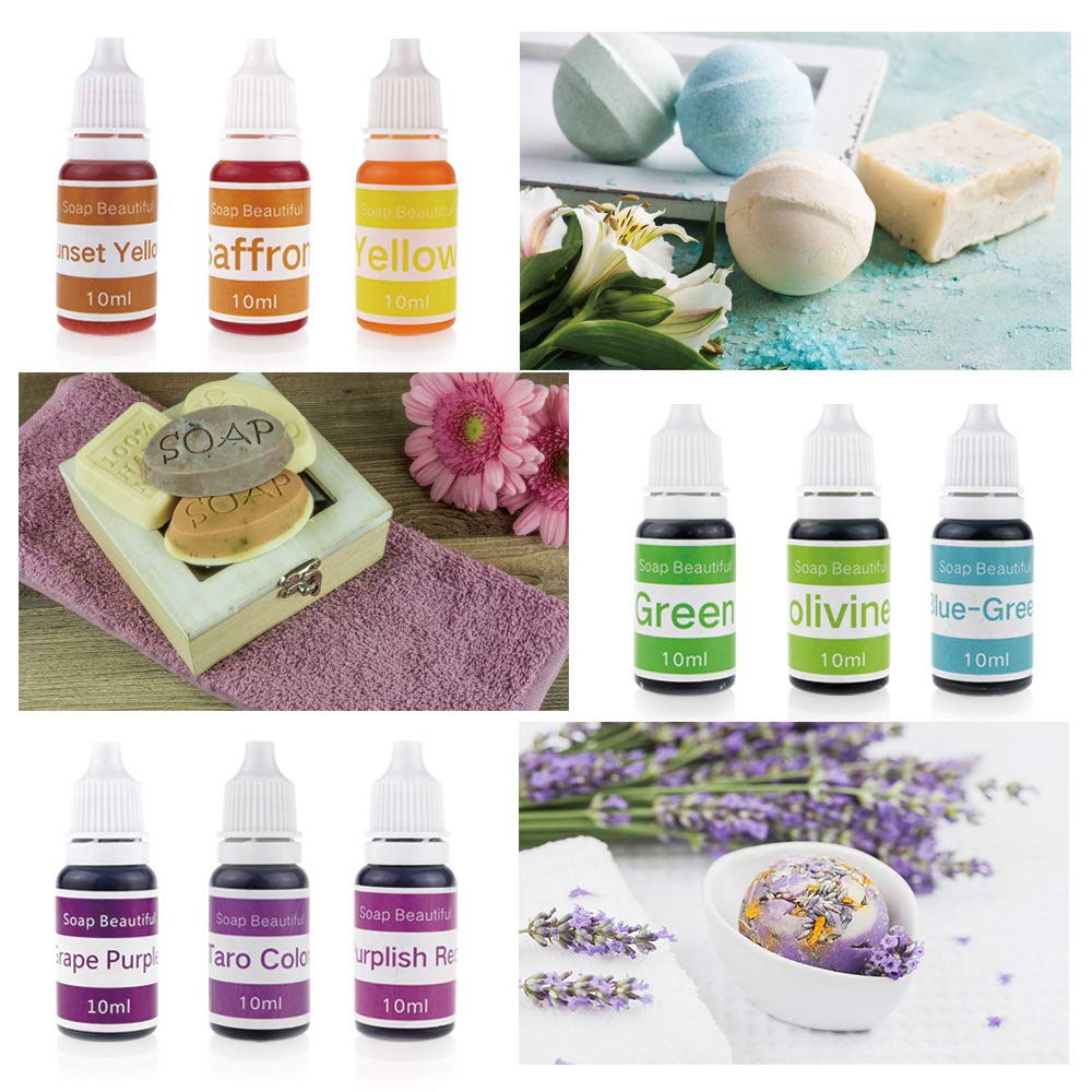 16 Colors Liquid Soap Dye Kit Food Grade Skin Safe, Vegan, GlutenFree