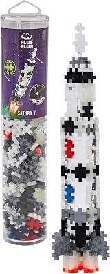 PLUS PLUS Building Blocks Toy Saturn V Rocket 240 Pieces STEM Learning