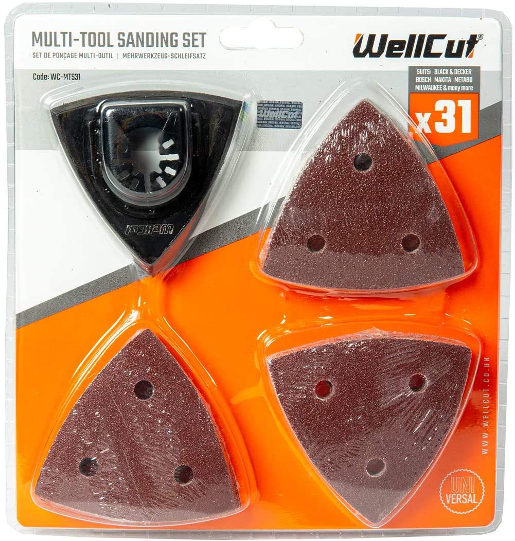 Wellcut WC-MTS31 Mix Multi Tool 31 Pieces Sanding Set Suitable for Wood