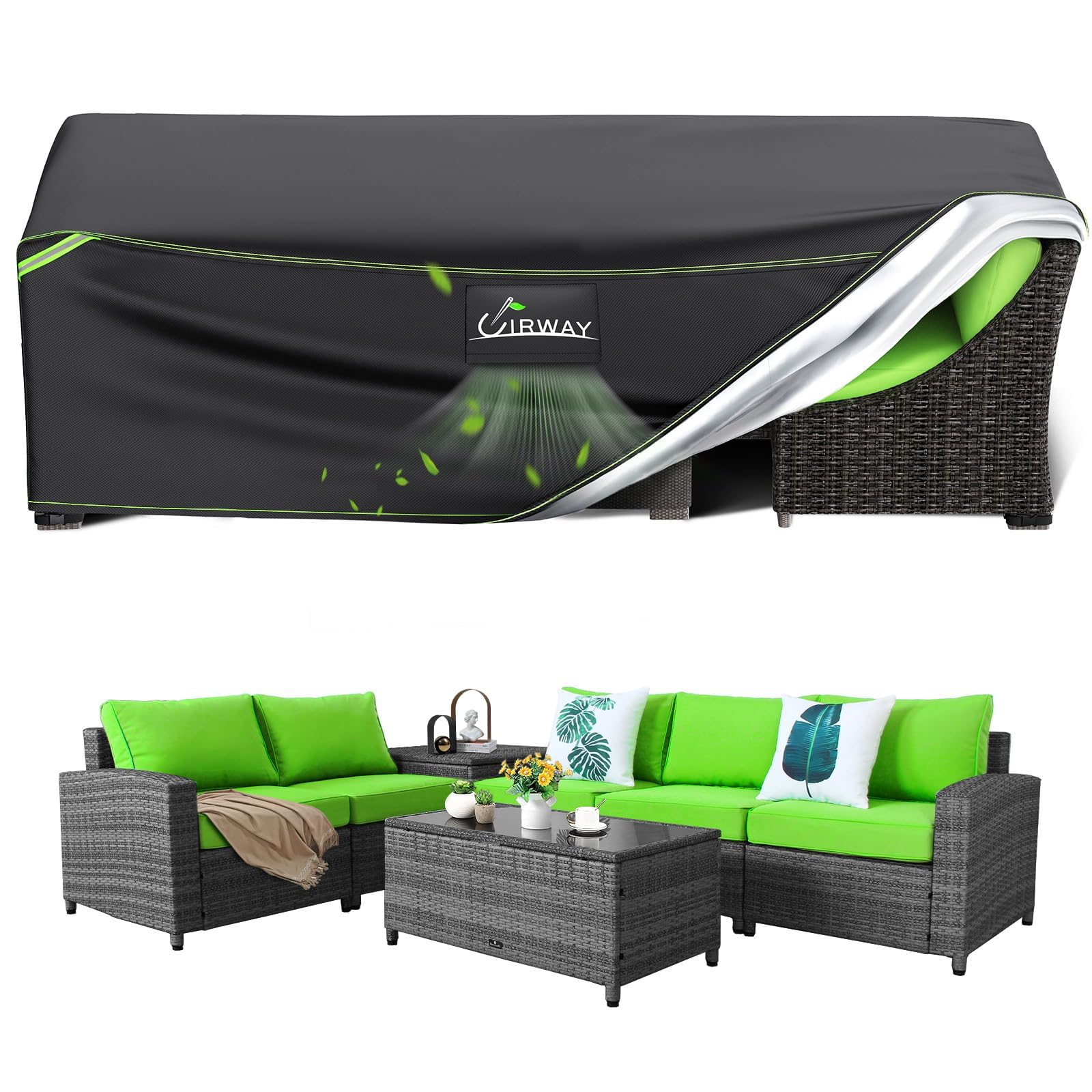 UIRWAY Patio Furniture Covers Waterproof, 96