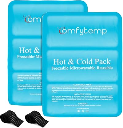 Comfytemp 2 Pack Large Ice Pack 27x37cm Gel Hot Cold with Straps