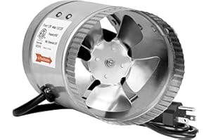 Simple Deluxe 4" 100 CFM Inline Fan, Low Noise HVAC Exhaust Fan, Suitable for Basements, Bathrooms, Kitchens, and Grow Tents, Silver