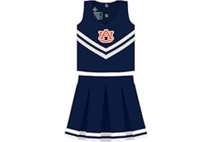 Creative Knitwear College Baby Youth Cheerleader Dress-3 Piece Set Top/Skirt/Bloomer Tank Top, Auburn Tigers, Navy, Girls, Size 3T