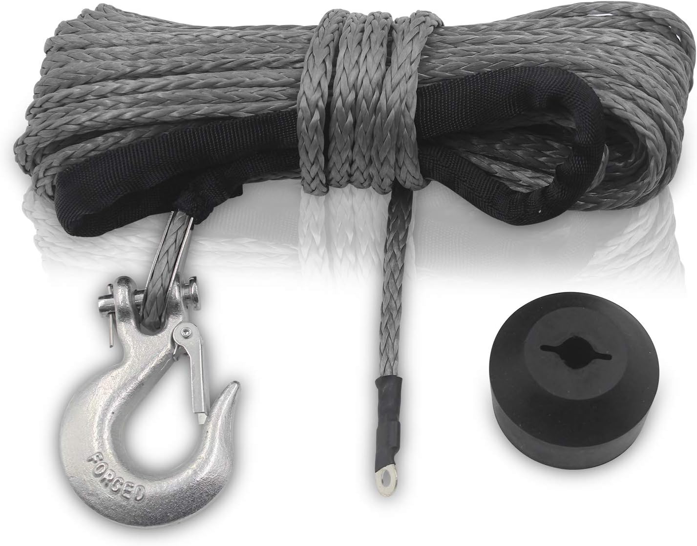 ACDK Synthetic Winch Rope 1/4" X 50' Winch Cable Grey