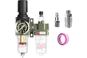 CNZG PNEU AC2010-02 Pneumatic Air Compressor Water Separator Regulator Filter Compressed for Accessories Parts Pressure with Gauge 1/4 Manual Filter+US