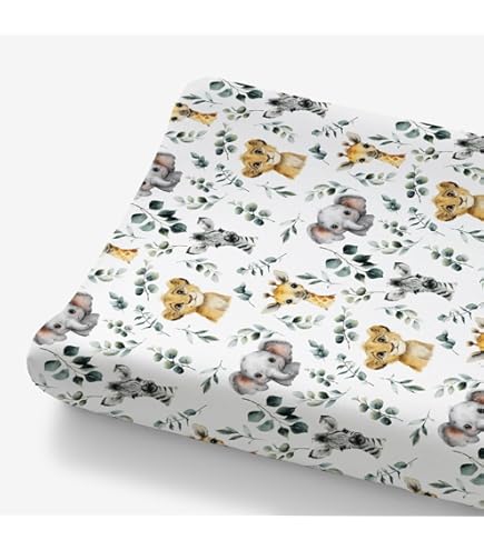 Nursing Pillows HawSkgFub African Safari Animal Eucalyptus Leaf Nursing Pillow Cover For Baby Boys, Jungle Elephant Giraffe Zebra Lion Breastfeeding