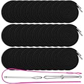 Drawstring Cords Replacement, 30Pcs Sweatshirt Drawstring Replacement | Hoodie String Replacement with 3Pcs Drawstrings Threader for Sweatpants Shorts Pants Jackets Coats (Black)