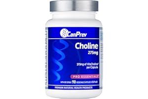 CanPrev Choline 275mg 90 Veggie Capsules, 90-Day Supply, VitaCholine for Cognitive Function, Memory & Focus, Vegan, Non-GMO, 