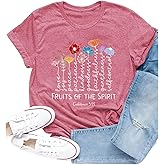 Cutesong Womens Christian Shirt Fruits of The Spirit T-Shirt Inspirational Faith-Based Bible Verse Tee
