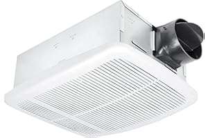 Delta Breez Radiance Exhaust Bathroom Fan 80 CFM Energy Efficient Quiet Operation Brushless Motor with Built-In Thermostat Heater, White