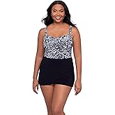 Trimshaper Womens Tummy Control Laura Swimdress with Sweetheart Neckline and Molded Cups