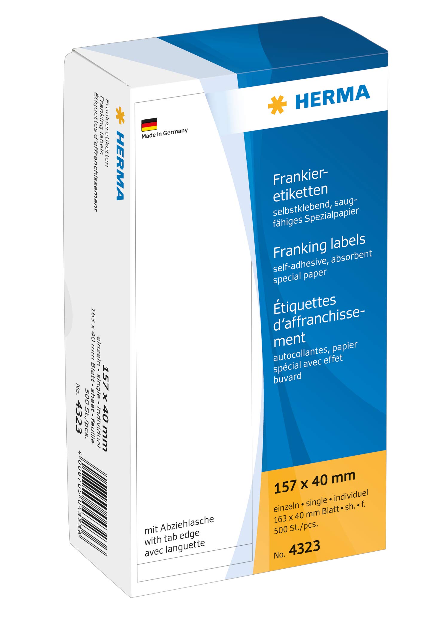Herma 157 x 40 mm Franking Labels with Tab Edge (Pack of 500)