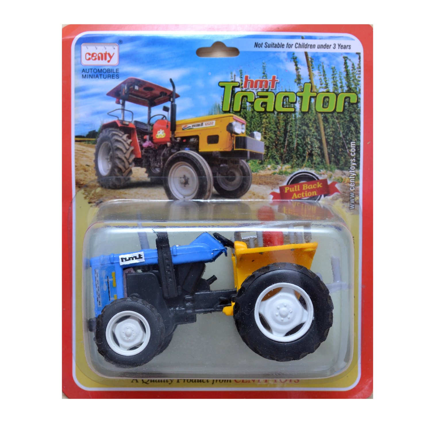 blue toy tractor