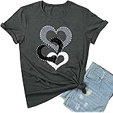 BLACKOO Women Cute Heart Graphic Tees