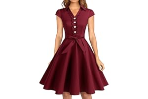 Wedtrend Women's 1950s Retro Rockabilly Dress Cap Sleeve Vintage Swing Dress