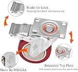 YOOGAA 75mm Heavy Duty Casters Set 4 Lockable Swivel Wheels Brakes 450kg view 2