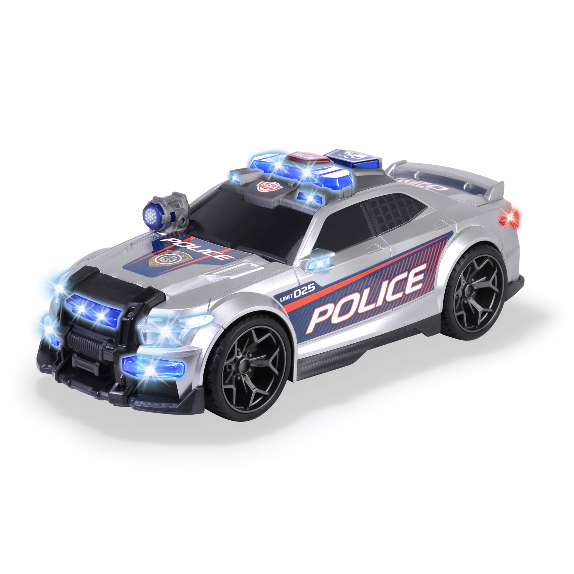 Dickie Toys – Street Force – Voiture De Police – Jouet Motorisé – Avec Coffre À Ouvrir, Lumières Et Son – Piles Incluses – 33 Cm – À Partir De 3 Ans, Argenté
