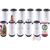 Lilsofee 12 Pack 16 oz Sublimation Music Bluetooth Speaker Blank Tumblers Stainless Steels Insulated 4 in 1 Can Cooler Beer Holder with Lid and Straw Metal Slim Coozies for Drinks Bulk Black