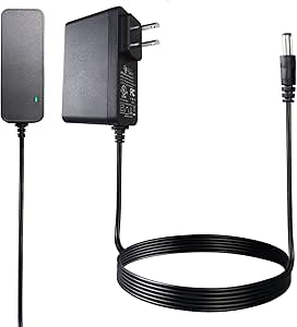 Heart of Tafiti Vertical AC Adapter 12 Volt 2A Power Supply AC to DC 2.1mm X 5.5mm Plug 12V 2Amps UL Listed Power Supply Wall Plug Extra Long 8 Feet Cord, LED Strip, 24W Max- 1 Pack