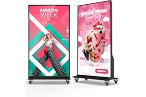 SIOXCFZ 85-inch Full Screen Digital Signage Display, 4K UHD 2160P Screen Indoor Floor Standing Kiosk Stand, Android 11 OS Auto Media Player Advertising Poster with Remote Control, HDMI/WiFi/USB