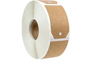 SBLABELS 1.15"x2" Natural Brown Kraft Gift Tag Stickers / 500 Labels Per Roll/Permanent Adhesive