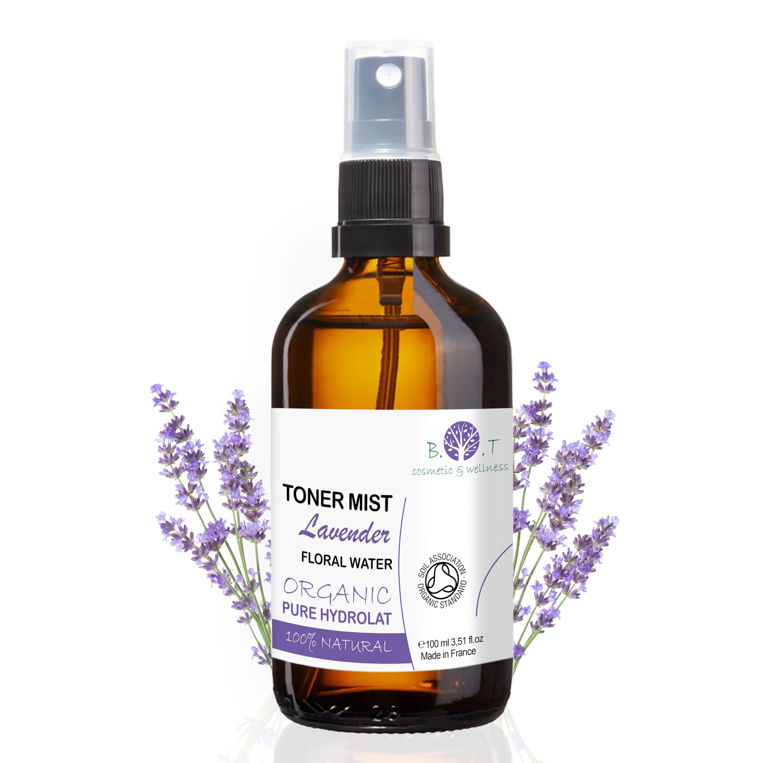 ORGANIC Lavender Pure Organic Floral Water Deep Sleep Lavender Spray Ideal for Sensitive & Mature Skin, Facial Toner, Body Fragrance, Hair Lotion, Hair & Facial Masks - 100 ml