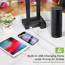 Set of 2 Touch Control Table Lamp with 2 USB