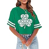 St Patricks Day Shirt Women Crop: Funny Irish Shamrock Graphic St Pattys Crop Tops Short Sleeve Tees