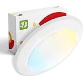 ASD 1 Pack LED Disk Lights 6 Inch, 15W 5CCT 2700K-5000K 1245LM CRI90+, Dimmable Flush Mount Ceiling Light Fixture, Low Profile Surface Mount Disc Lights, Junction Box or Recessed Can Install, ETL