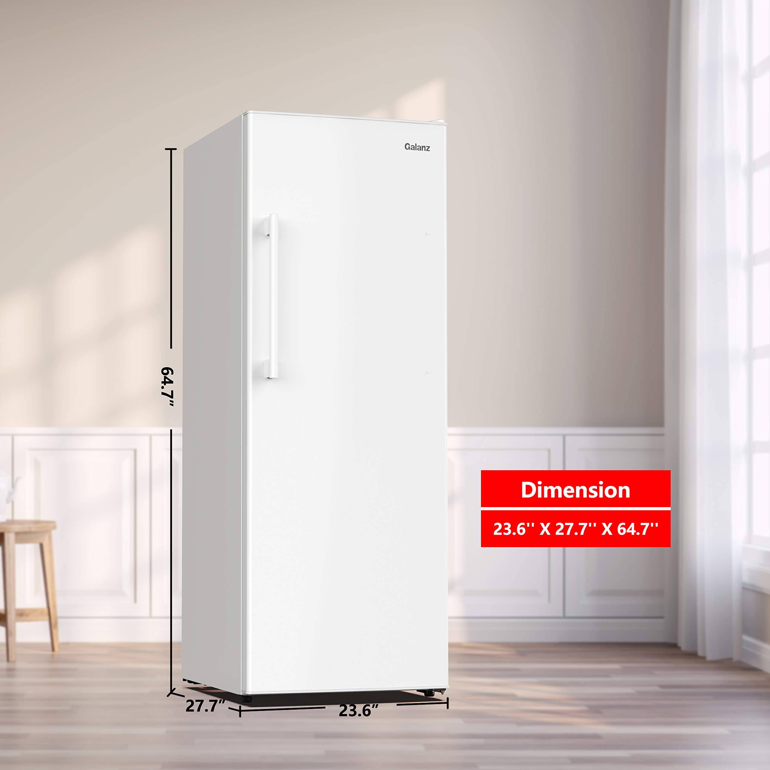 Galanz GLF11UWEA16 Convertible Freezer/Fridge, Electronic Temperature Control, 11 Cu.Ft, White