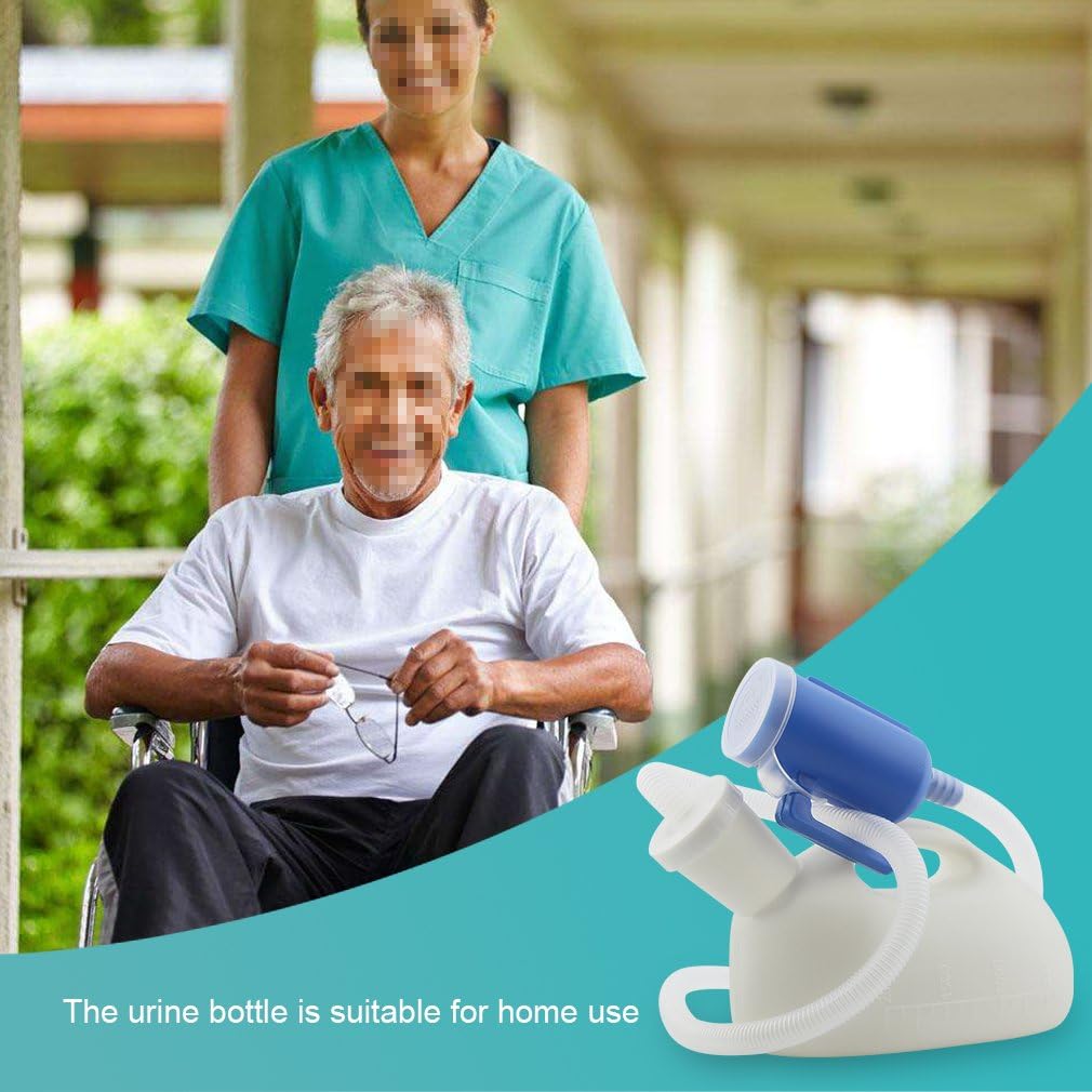 Portable Urinals for Men, OOCOME Men Urinal Bottle Spill Proof Reusable Male Pee Bottle Camping Toilet Thicken Men's Potty 2000 ml 45.2" Long Tube with Lid: Health & Personal Care