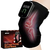 METIKO Red Light Therapy for Knee & Elbow, Vibration & Heated Massage for Knee Brace,660nm&850nm Red Light Therapy, Heated Device for Joint, Elbow, Shoulder Pain Relief