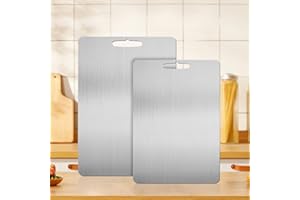 LXZLSZ Cutting Board Set of 2, Stainless Steel Cutting Board, Chopping Board for Kitchen, Meat,Vegetables and Fruits Cutting 