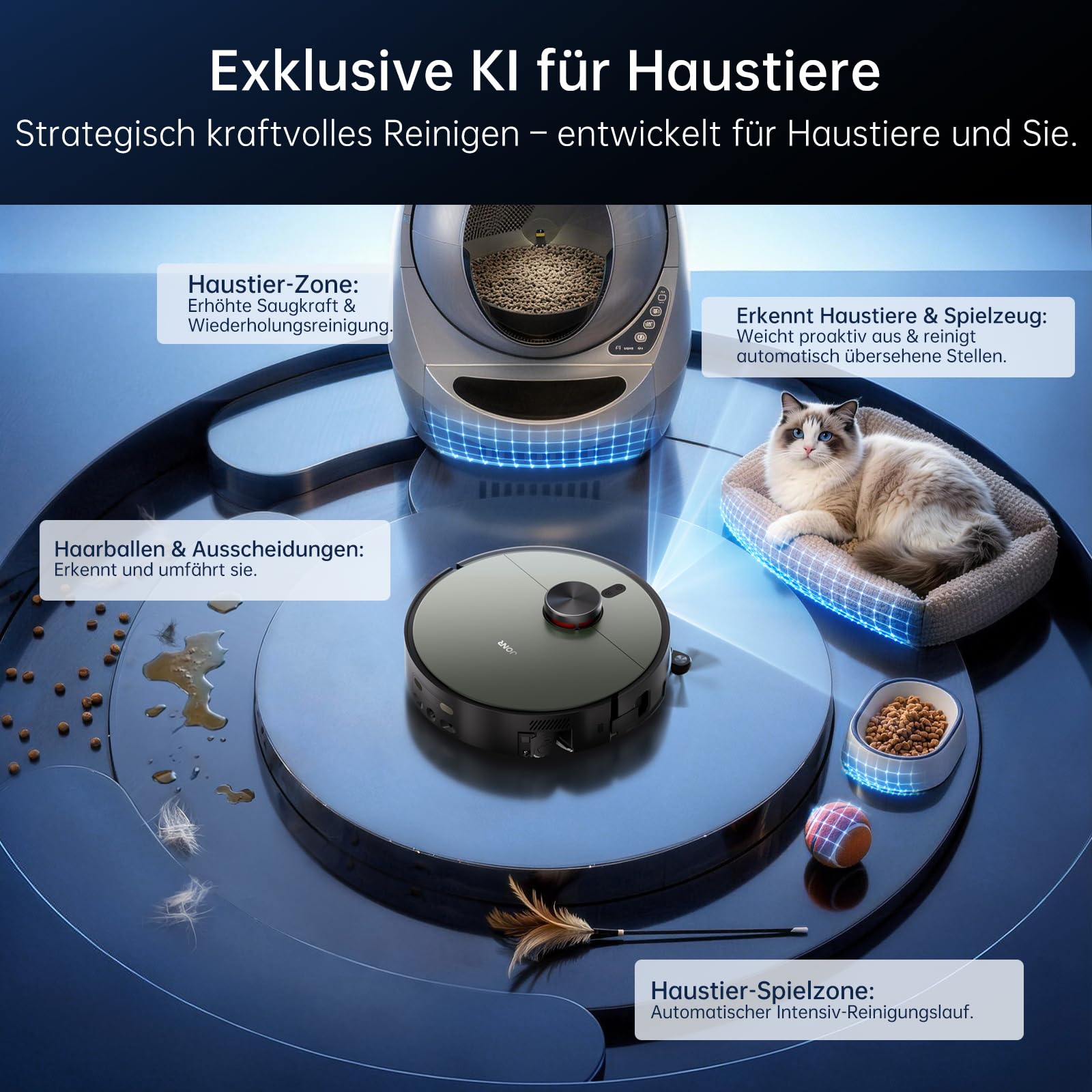 JONR 20000 Pa X9 PRO Roller Wischwalze Saugroboter mit Wischfunktion, Kontinuierlicher Frischwasser-Selbstreinigung, Moppwäsche mit 40-75℃ Heißem Wasser, KI-Hindernisvermeidung. (M) 5