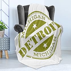 Ambesonne Detroit Throw Blanket, Aged Grunge
