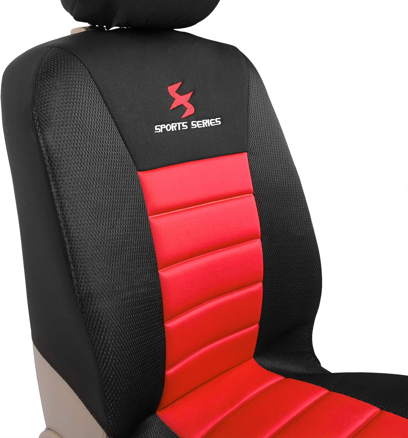 WOLTU Car Van Seat Covers Front Pair red black Universal for Cars Vans Car Seat Protector, 2er Set - Image 4