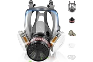 GSHUBB Gas Masks Survival Nuclear and Chemical,Anti-fog,Reusable Full Face Respirator Gas Mask with Activated Carbon Filter - Ideal for Survival,Construction and Industrial Use.