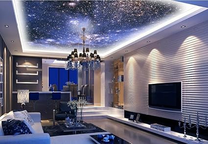 Lwcx High Grade Customized 3d Night Sky Wallpaper For Ceiling