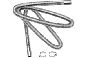 9TH SHOP Diesel Heater Exhaust Pipe, 1 Inch Heater Exhaust Pipe Generator Exhaust Extension Stainless Steel Exhaust Pipe Parking Air Heater Fuel Tank Diesel Gas Vent Hose 200cm/78.7Inch Length