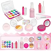 Diaolewitoy 15PCS Pretend Makeup Kit for Girls, Kids Fake Makeup Set for Birthday Christmas, Toy Makeup Set for Toddler,Early Education Toys for Kids 3-5(Not Real Makeup) (Pink)