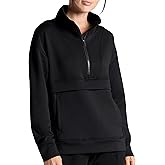 Gaiam womens Popover Quarter-zip, Relaxed Cropped Fit, Stretch Midweight Material