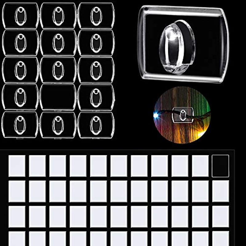 Tatuo 60 Pieces Mini Clear Decorating Hook Clips with Tape (Size A)