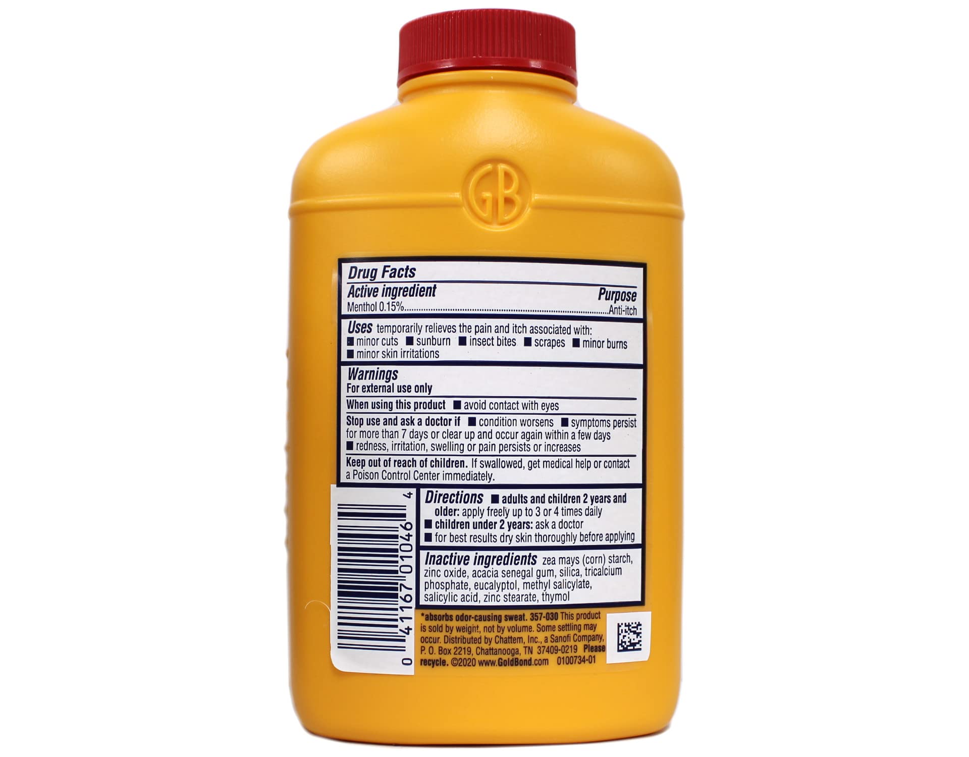 CHATTEM LABS 041167010402 Med Pwdr Size 4z Gold Bond Medicated Powder 4oz, 4 Ounce (Pack of 1), White