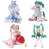 HOpGdd Anime Style Girl Figures Set, 4 Pcs Cute Sitting Character Figurines, 5.1-5.9 Inch PVC Collectible Figures, Desktop Decoration for Fans and Display(4PCS)
