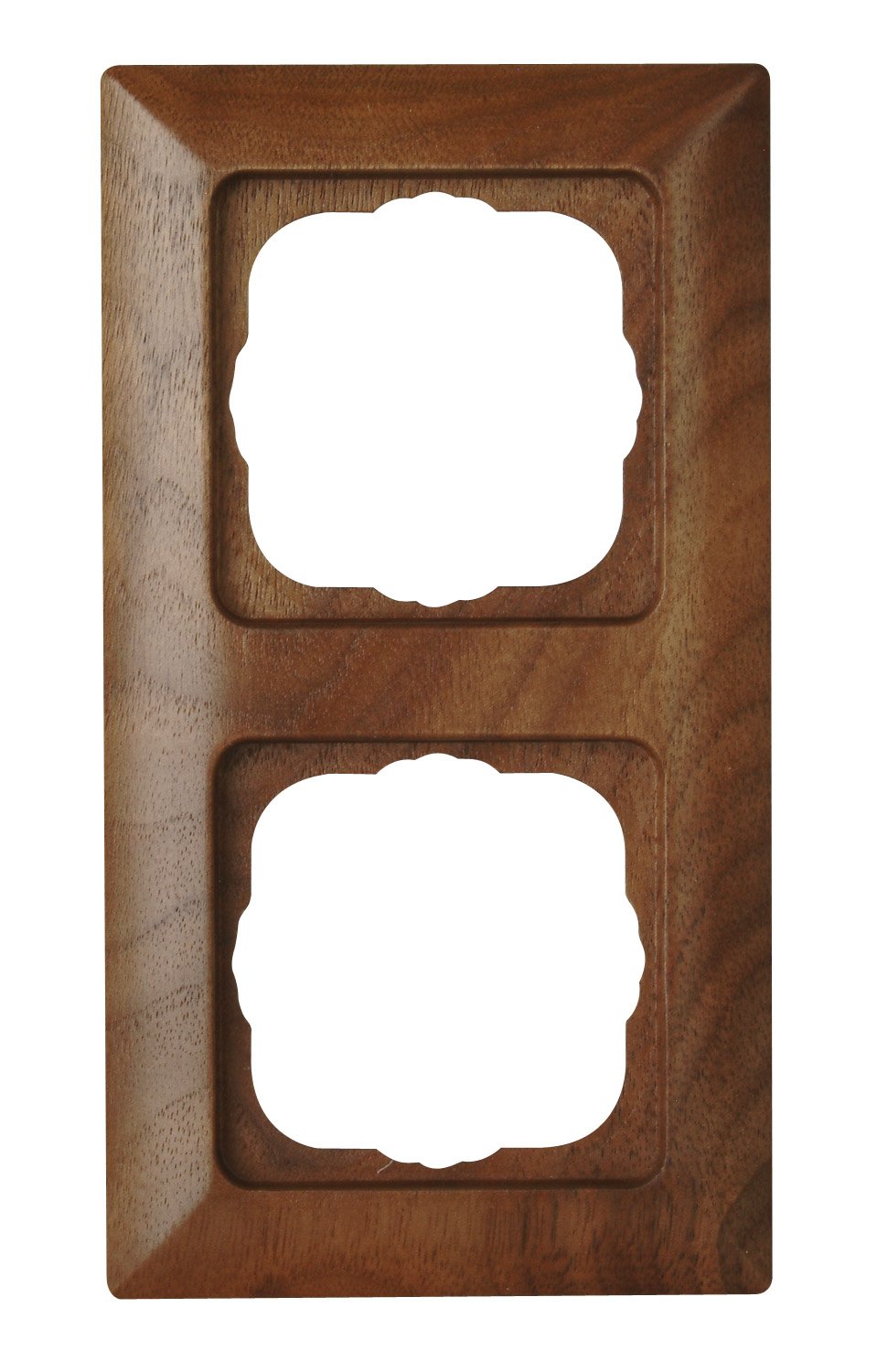 Kopp Milano 306635085 Walnut Cover Frame for 2 Sockets for Vertical and Horizontal Mounting Sockets